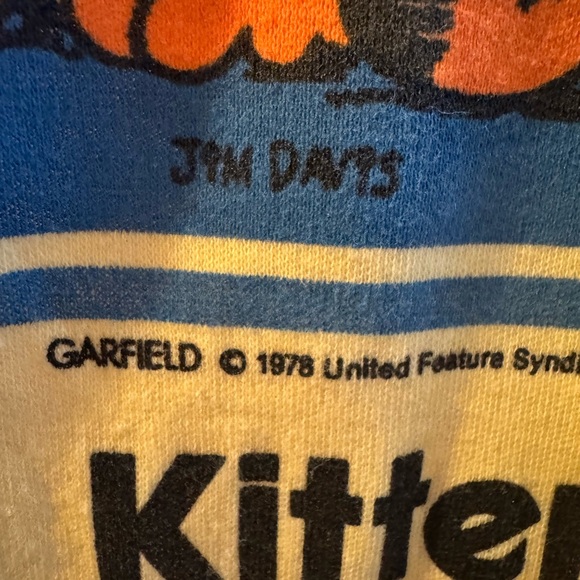 NWOT Vintage Yellow Garfield Short Sleeve Maternity Tee. New old stock - Picture 4 of 5